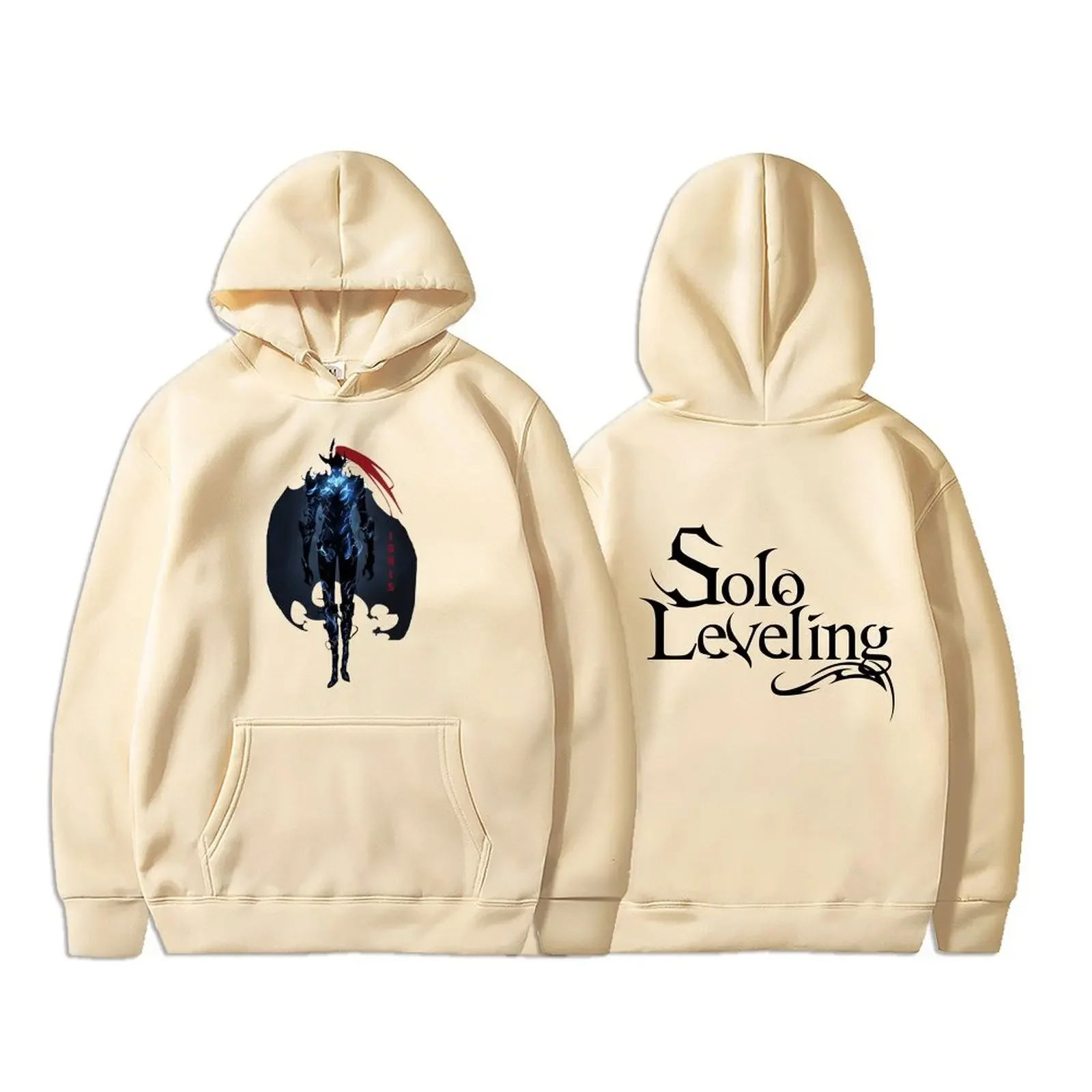 Anime Solo Leveling Sung Jin Woo Graphic Print Autumn Fleece Manga Hoodies Oversized Streetwear Harajuku Unisex