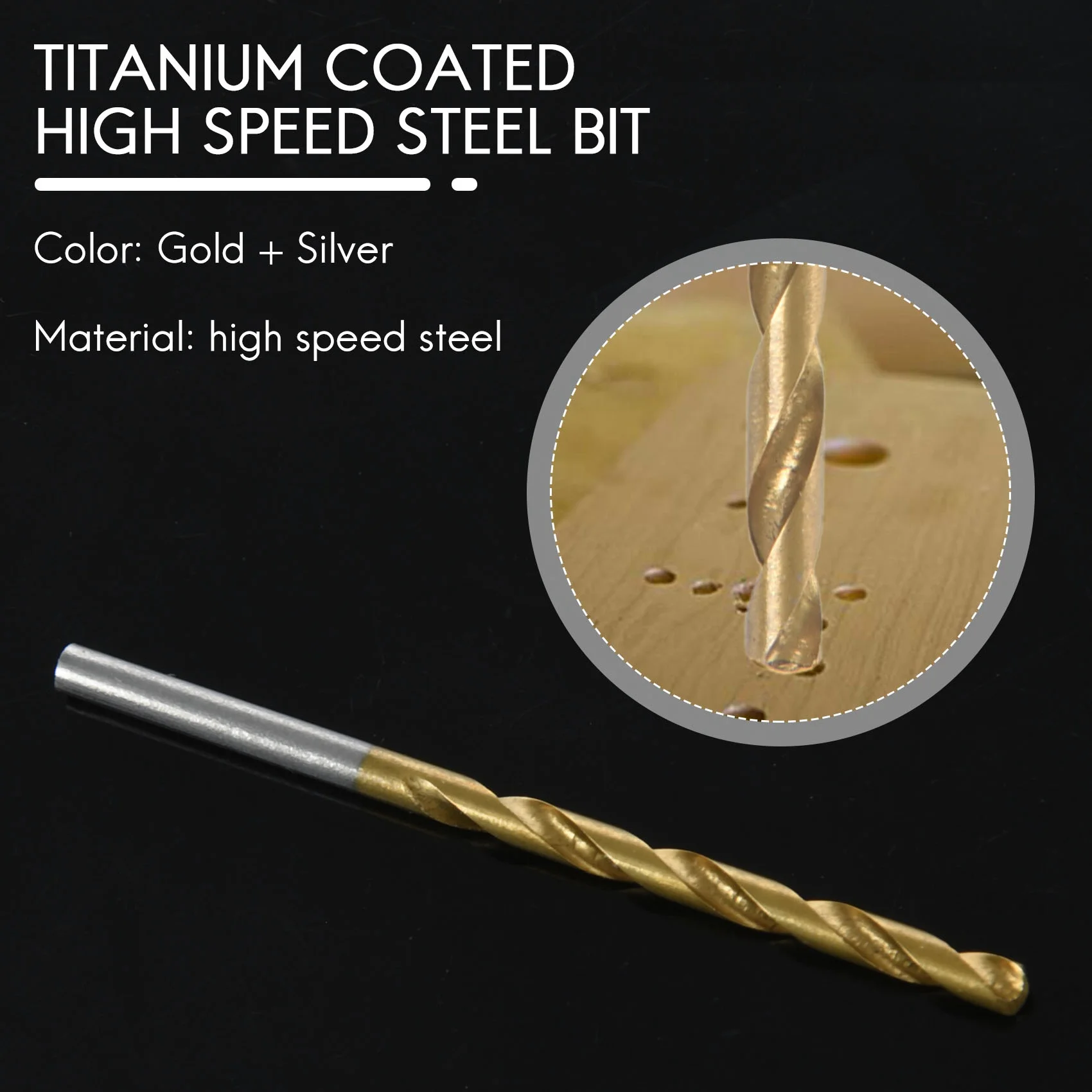 

50 Pcs Titanium Coated High Speed Steel Drill Bit Set Tool 1/1.5/2/2.5/3Mm CNIM Hot