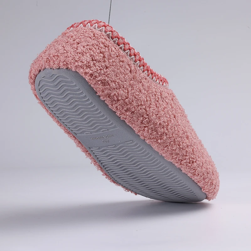 スマイルソフト女性用スリッパ冬暖かいファッションカジュアルスリッパ屋外耐摩耗性ラバーソールシューズ屋内フラット女性靴