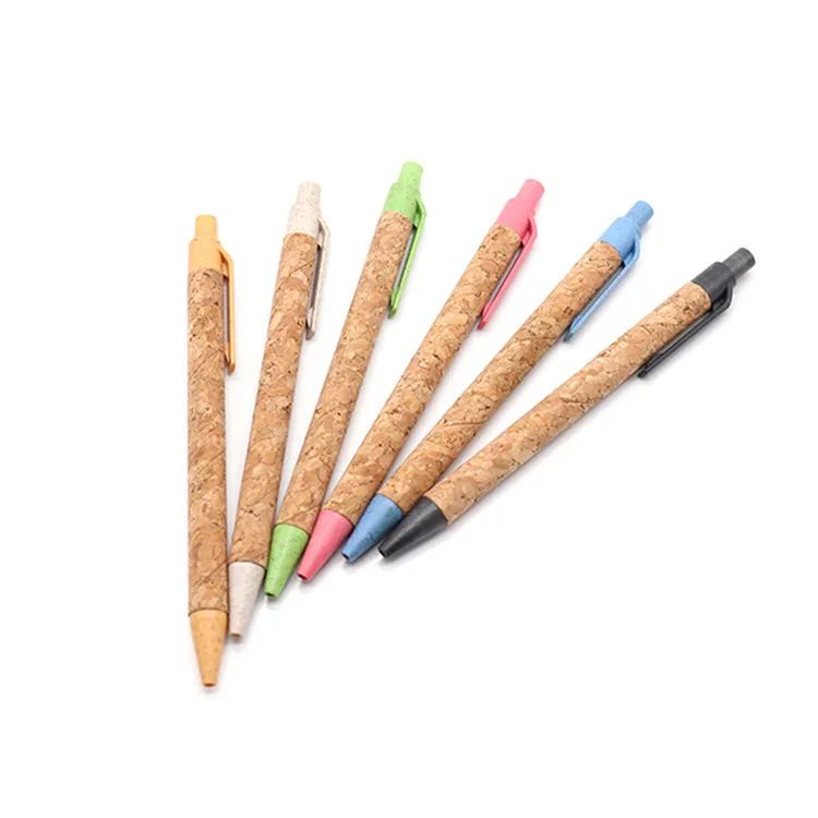 50PCS Environmentally friendly cork tube ballpoint pen paper tube eco-friendly pen