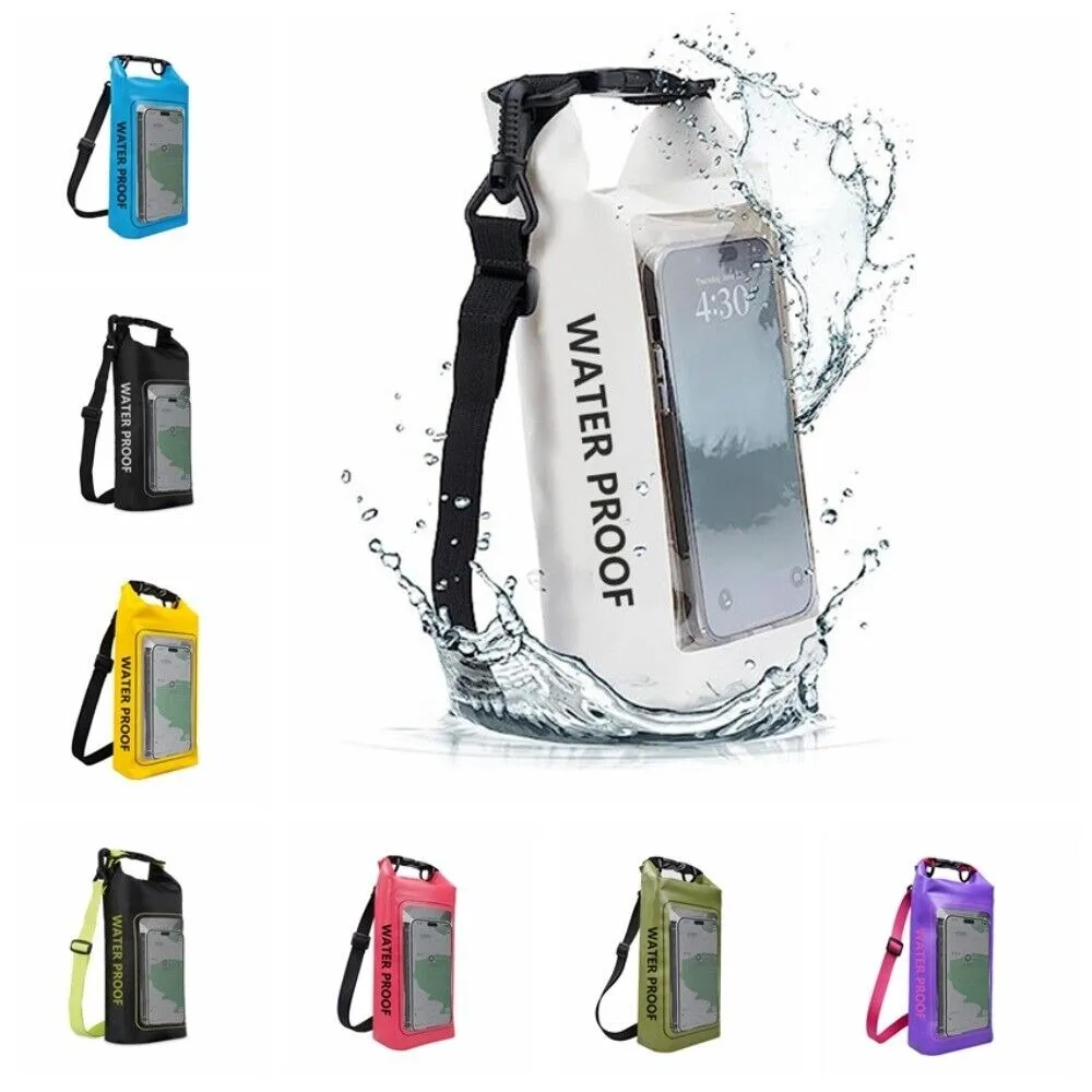 New 2L Swimming Waterproof Bag Sports Outdoor Cell Phone Bag PVC Clip Mesh Material Beach Messenger Bag