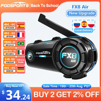 Fodsports FX8 Air Helmet Bluetooth Headset Motorcycle Intercom 2 Riders capacetes de moto Speaker intercomunicador para moto