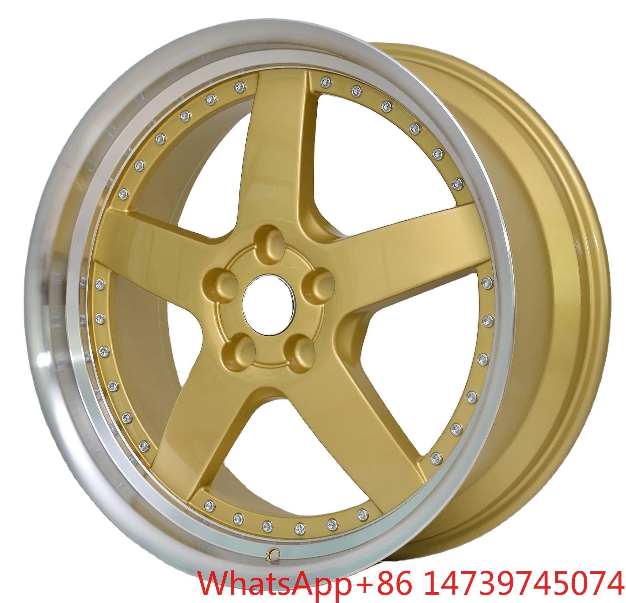 Factory Customized Forged Wheels18-24 Inch Front and Rear Wheels Black/Gold Color with Rivet Decoration 6061 Aluminum Alloy Rims