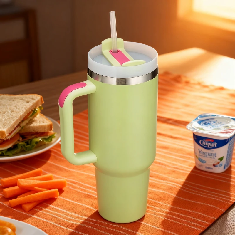 in stock 40oz Large Capacity Stainless Steel Travel Mug with Handle Straw Lid Office & Travel Essential high-grade car Cup