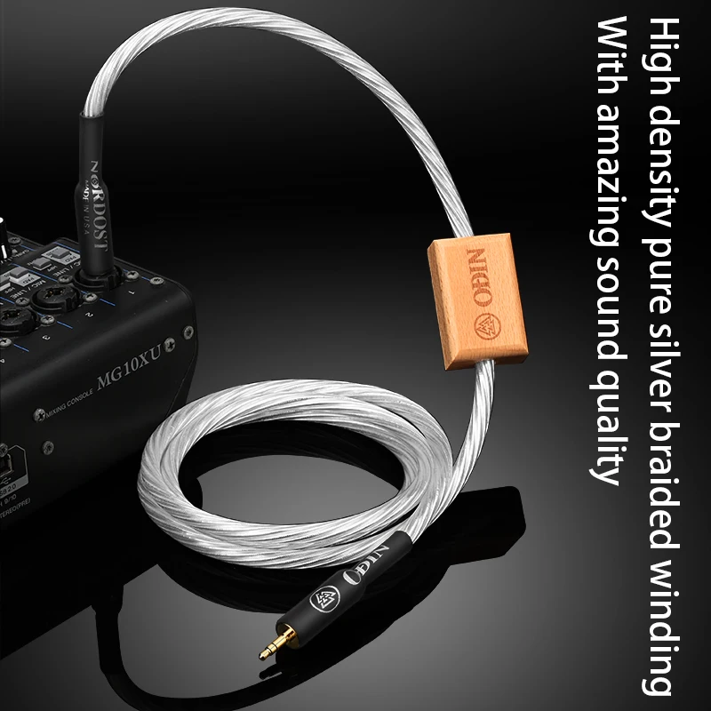HiFi 3.5mm to 6.35mm Audio Cable Pure Silver OCC Stereo 3.5 Jack to 6.5 Jack Adapter Aux Cable for Mixer Amplifier
