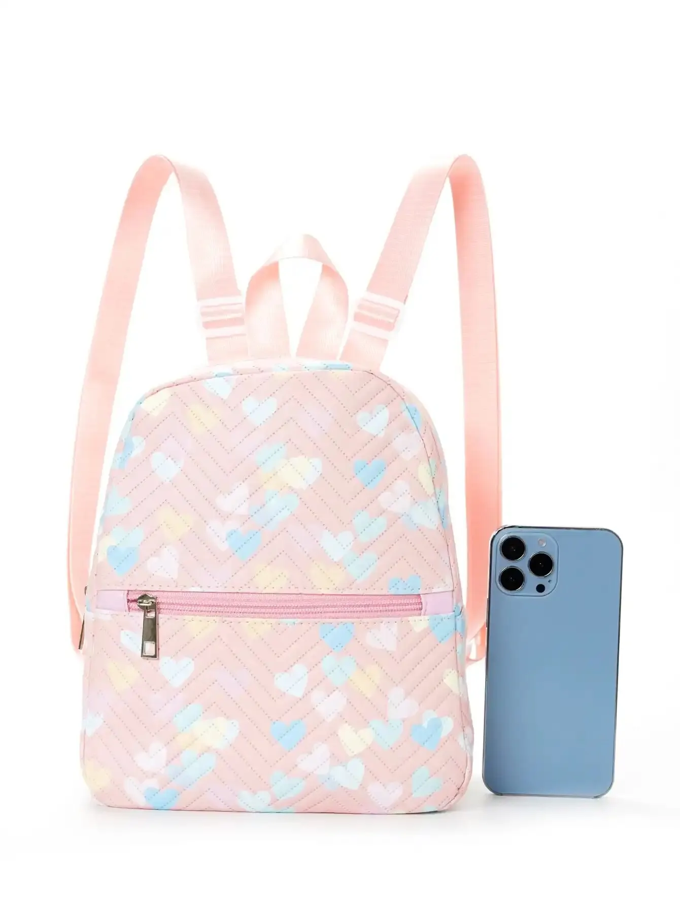 1pc Cute Love Printed Backpack, Suitable For Girls, Primary School Students, Travel, Vacation, Holiday Gifts