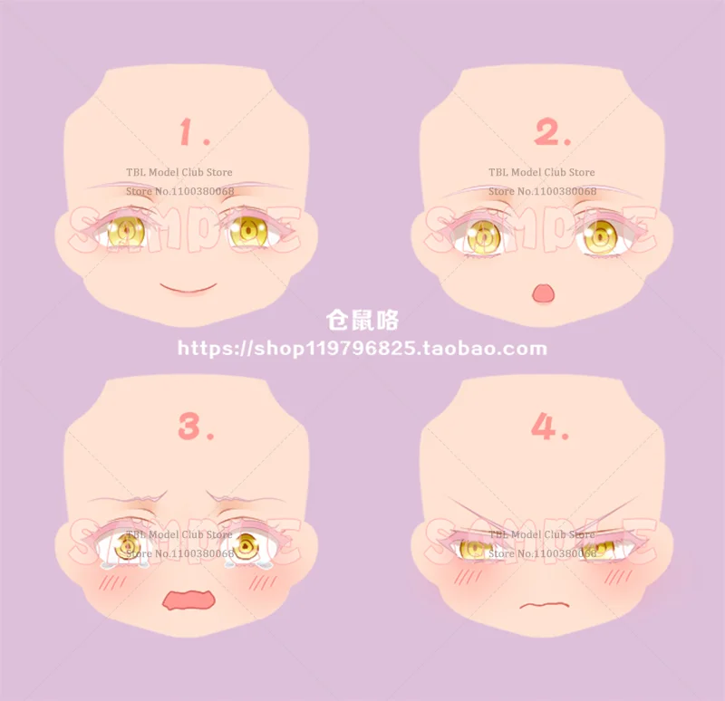 Gsc دمية استبدال الوجه OB11 رئيس سبليت ملحق 1/12 مقياس دراسة حالة فانيتاس مصاص دماء لجندي عمل الشكل 6 بوصة