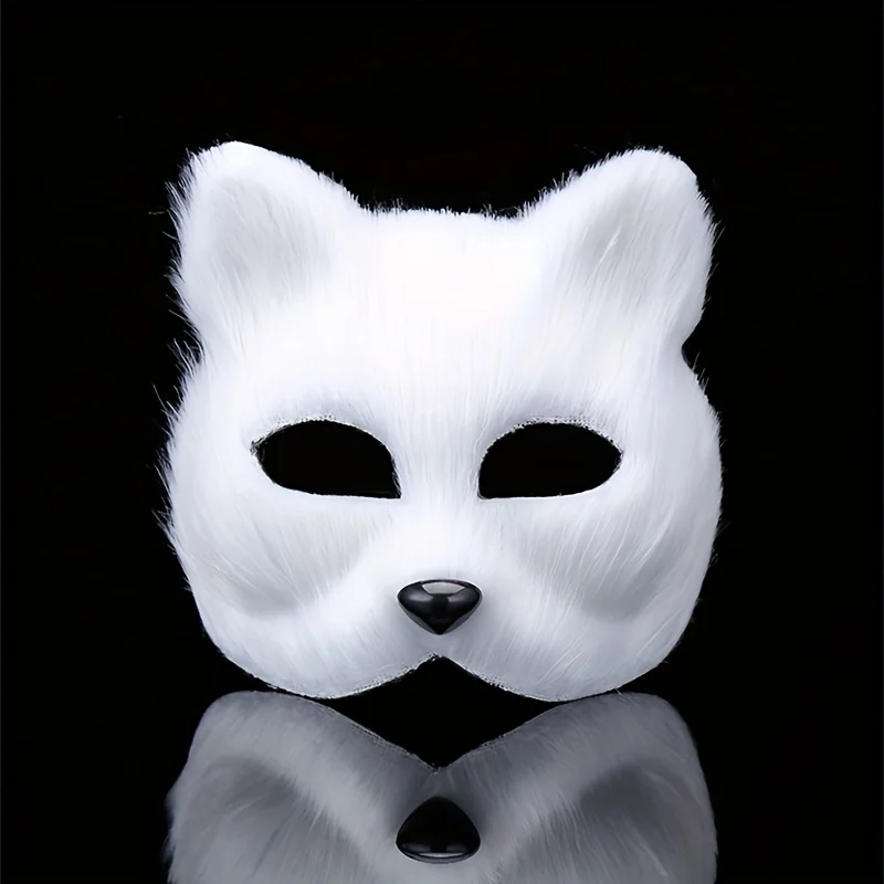 Masque Cosplay Animal Cat Fox pour Femme, Demi-visage en Forme de Renard, Masques pour les Yeux, Halloween, Noël, Carnaval, Habillage, Accessoires de Costume de ixSexy