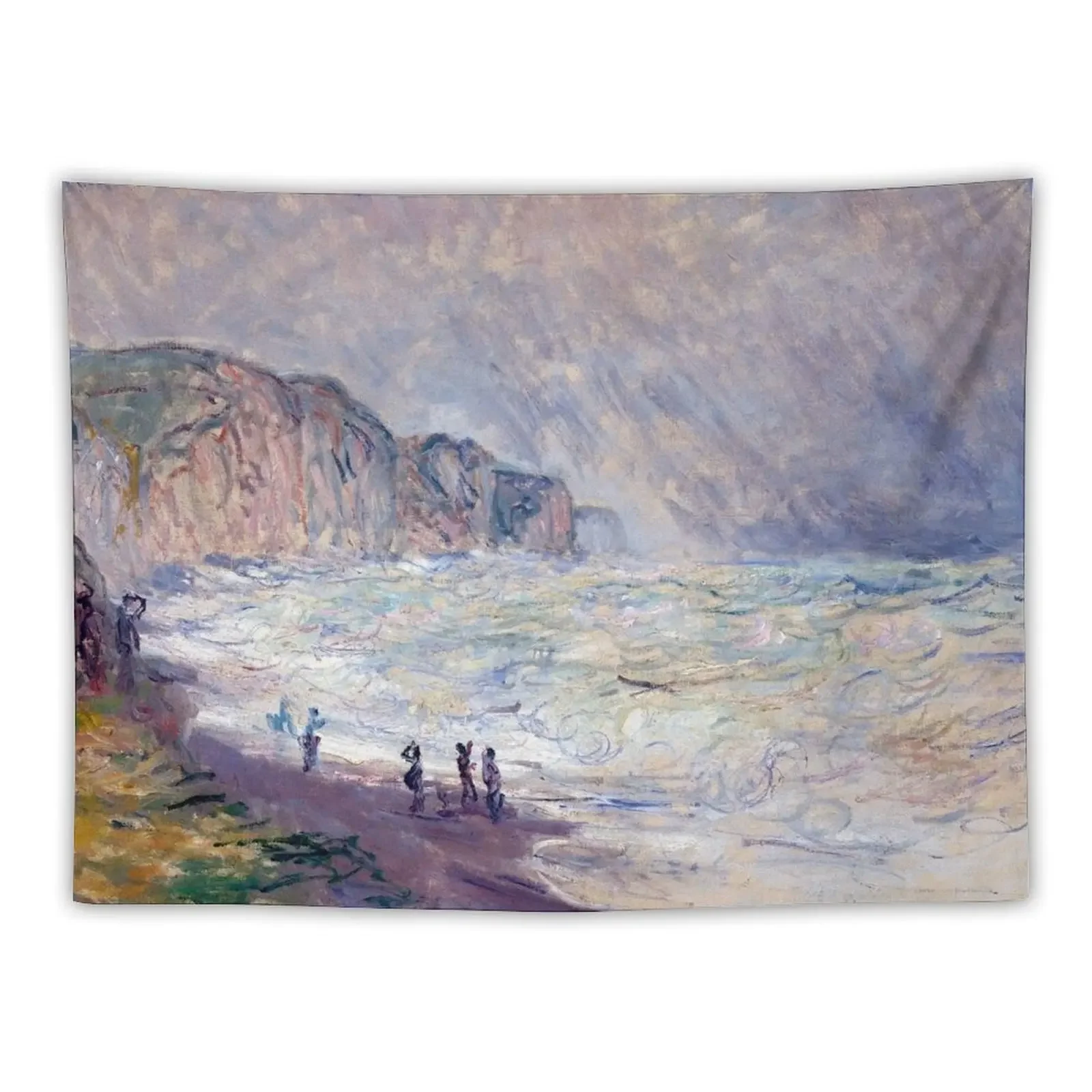 

1897-Claude Monet-Heavy Sea at Pourville-73 x 101 Tapestry Wall Decor Room Decorations Aesthetic Tapestry