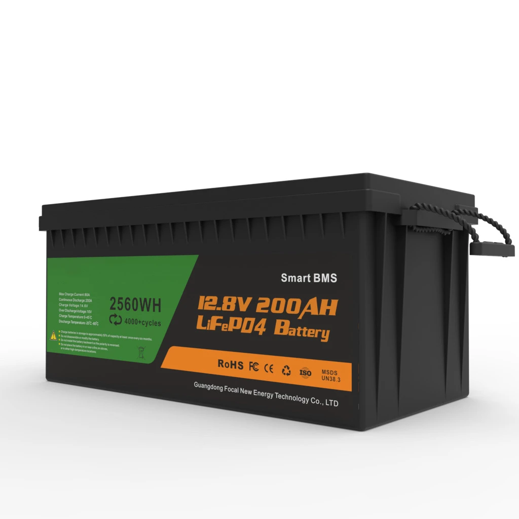 Smart 12.8V BMS Rechargeable Energy Storage Portable Lithium Ion Battery Lifepo4 100Ah 200Ah Smart Battery Management System