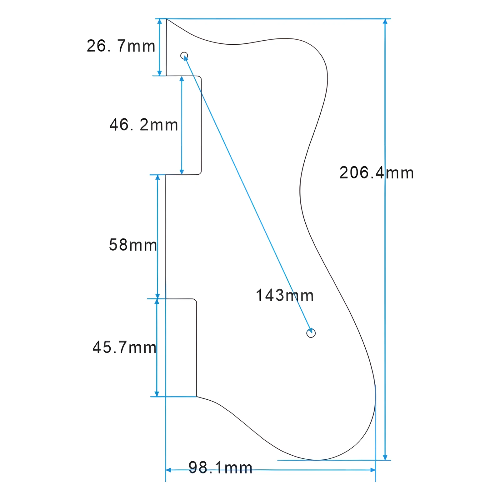 Custom Guitar Pickguard For Epi Dot Style Scratch Electric Guitar Replacement Plate