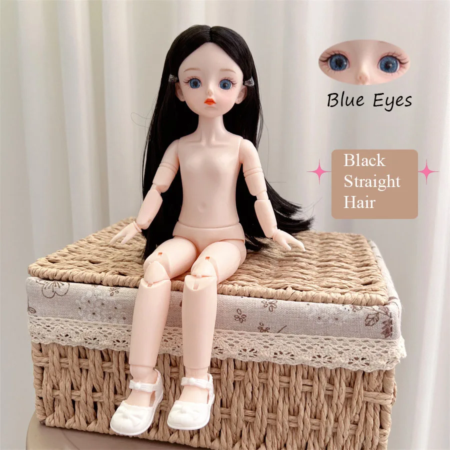 BJD Doll Nude Haploid Multiple Removable Joints 30cm 1/6 3D Grey Green Purple Blue Attractive Eyes Doll Girls Birthday Gift Toy