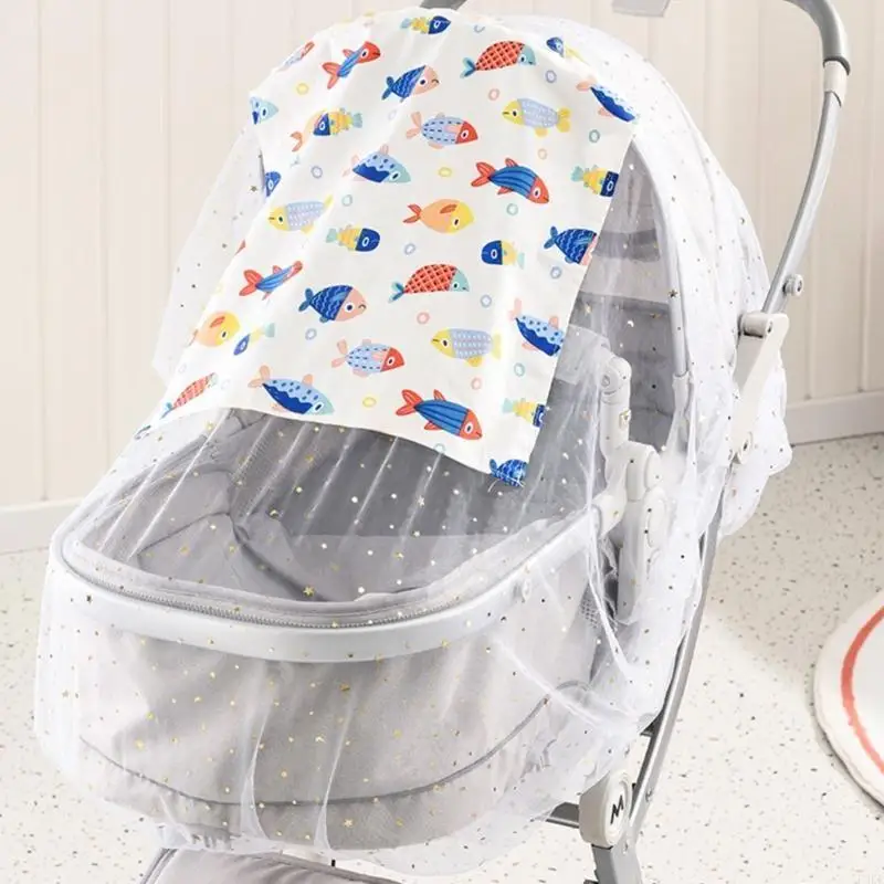 F3KC عربات الأطفال الآمنة شبكية الحشرات كم بلون/تفاصيل التطريز غطاء حماية عربة الأطفال ملحقات السفر الأساسية #3