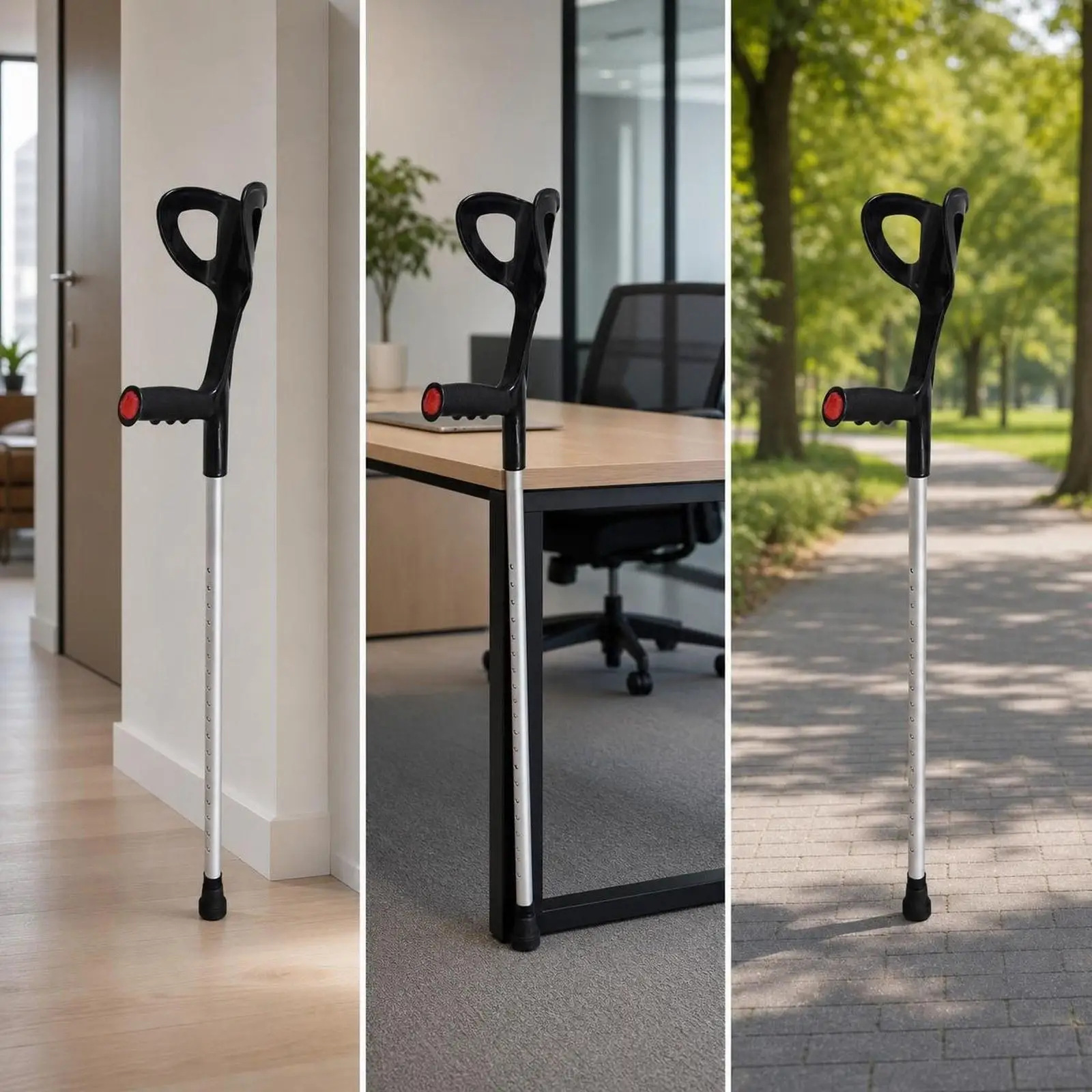 1 Pair Forearm Crutches Ergonomic Convenient Stable Elder Walking Cane Adjustable Height Arm Support for All Terrain Adults 1 Pair Forearm Crutches Ergonomic Convenient Stable Elder Walking Cane Adjustable Height Arm Support for All Terrain Adults