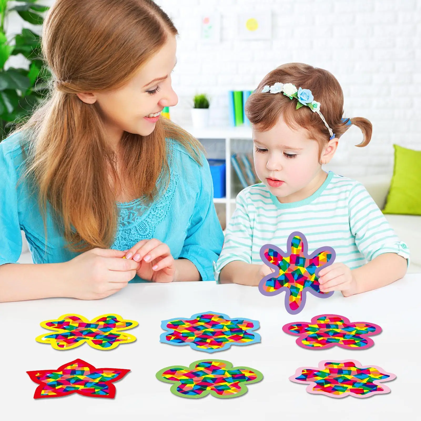 Kids Art Paper Portable Activity Crafts Supplies Paper Ornament Art For Boy Girl Home Glass Window Birthday Party Outdoor School