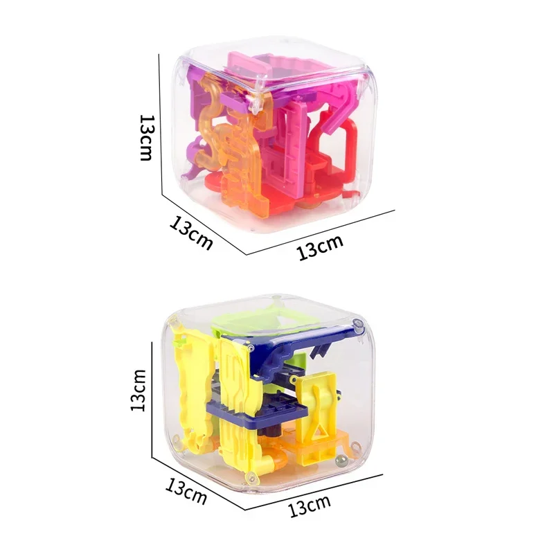 대형 3D 퍼즐 큐브 미로 장난감 투명한 육면체 롤링 볼 게임 균형 훈련 교육용 선물 어린이용