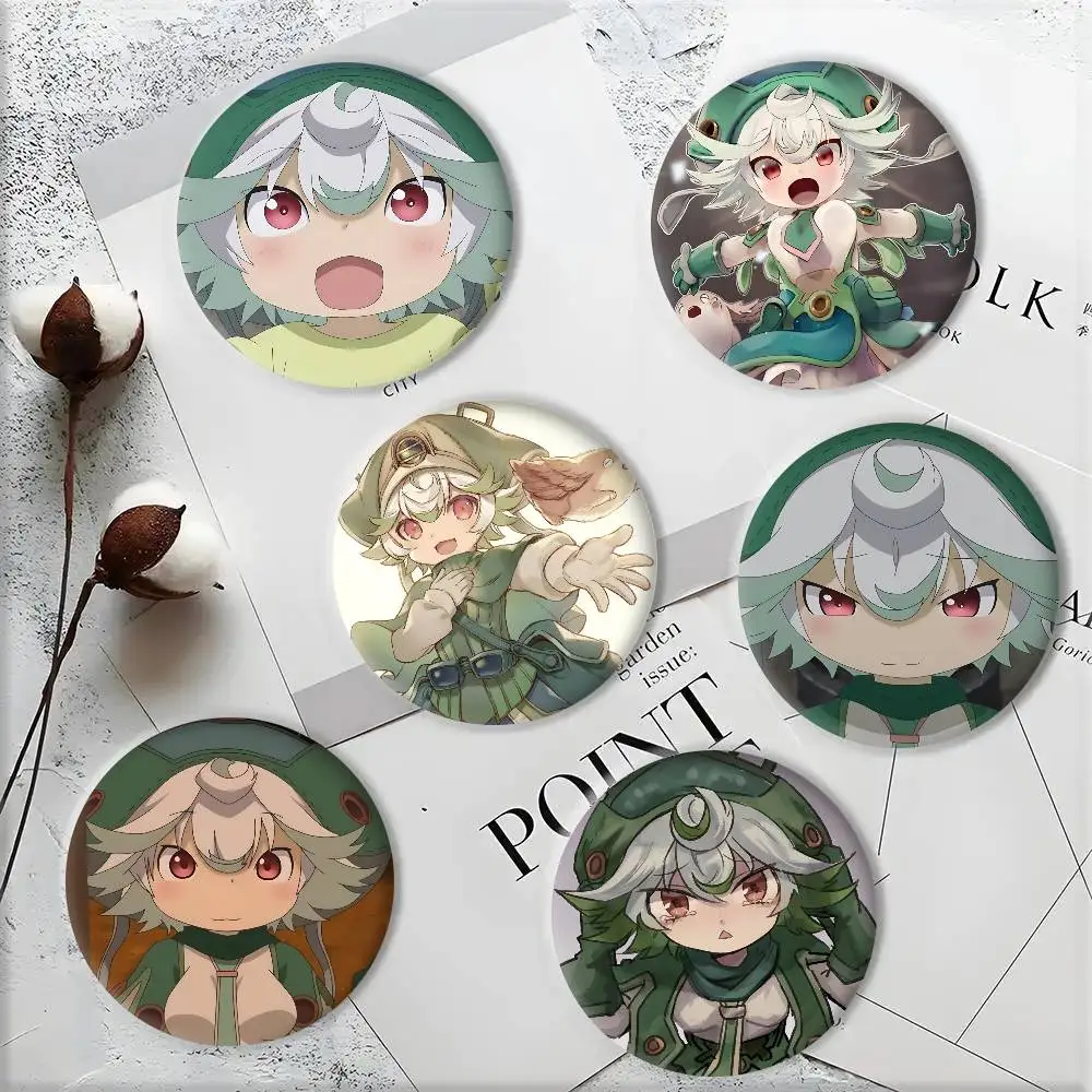 Anime Cute Made in Abyss Prushka Manga Badges 44 58 75 mm Round Cosplay Pin Bag Decor Fans Collect Friends Gifts Brooch