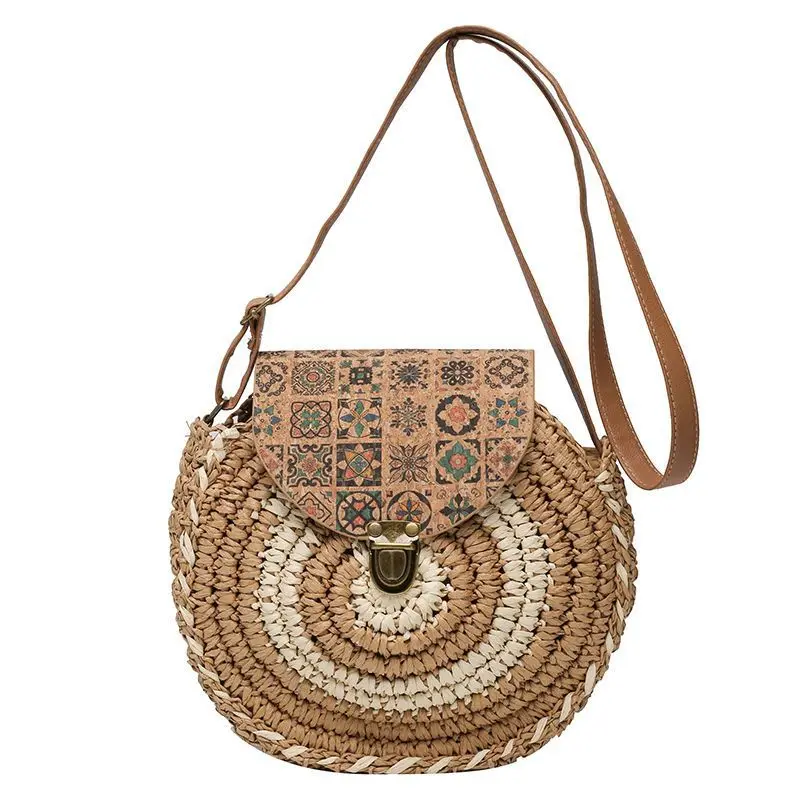 Bolso de paja de un solo hombro para mujer, bandolera de playa hecha a mano, gran oferta, envío gratis