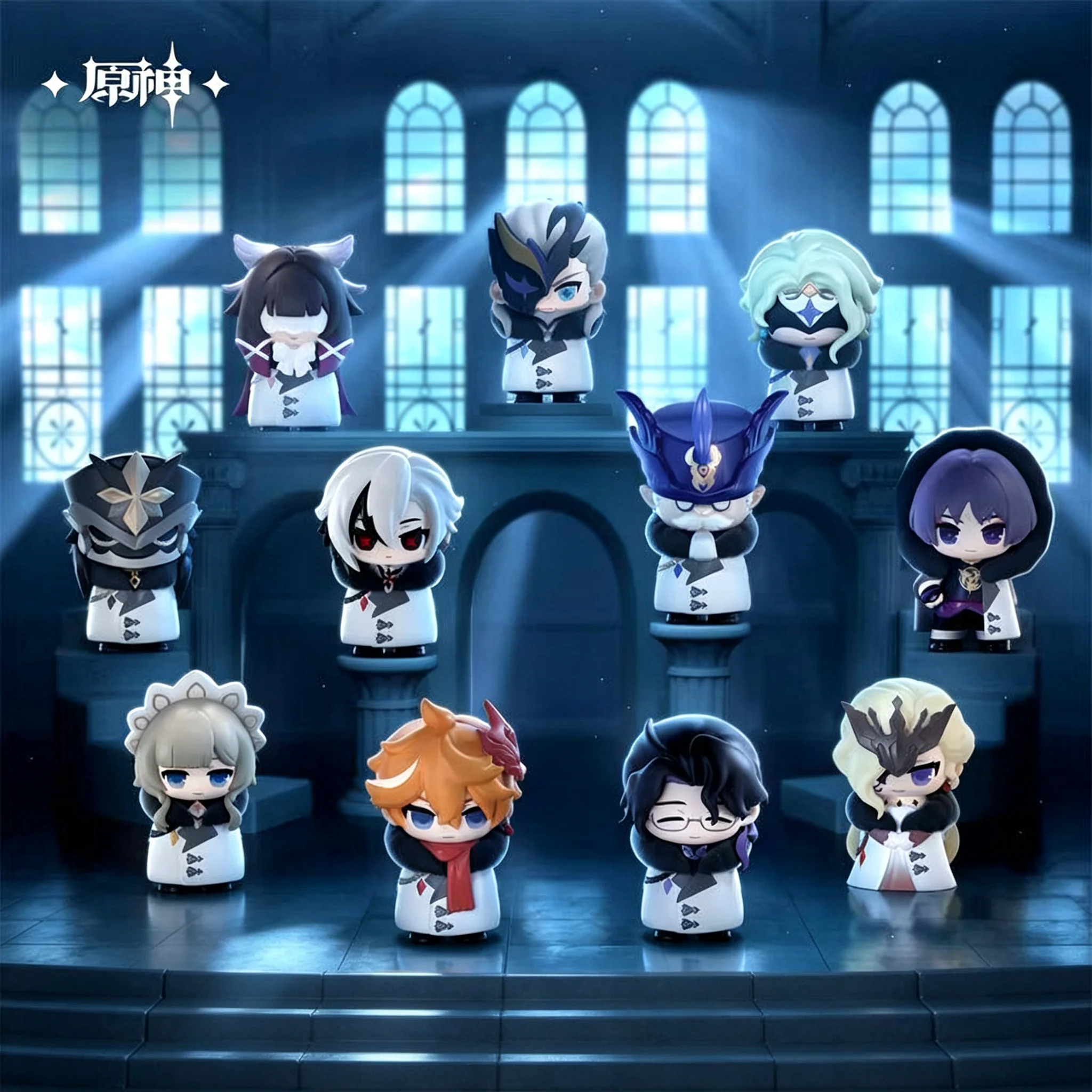Pre-order Genshin Impact Fatui Harbingers Chibi Figure Blind Box Q Version PVC Collectible Mini Figurine Model For Collection