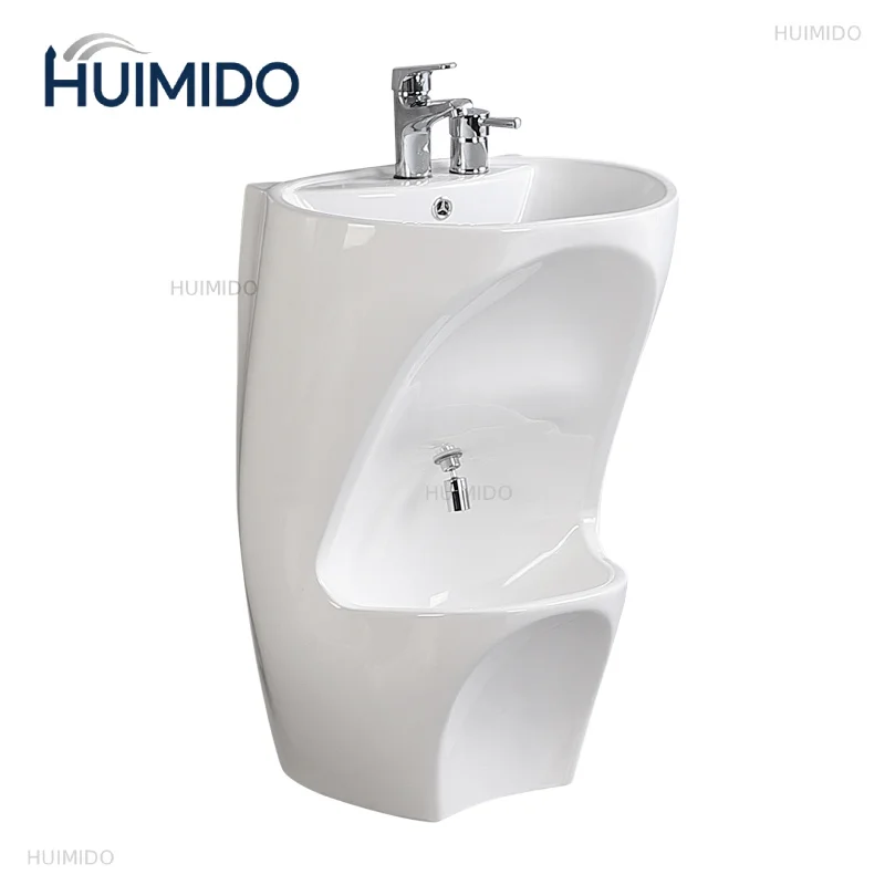Ceramic Bathroom Sink Double Level Wash Stand Full Pedestal Muslim Wudu Basin