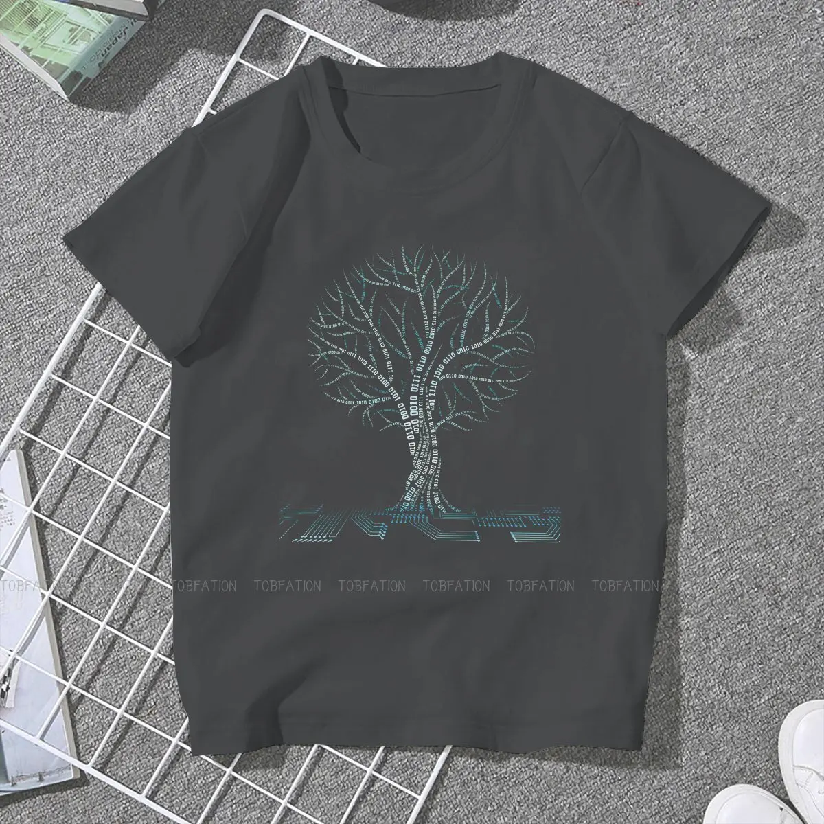 Cool Binary Tree Coding Computer Science 4XL TShirt for Girl Tree New Design Graphic  T Shirt Short Sleeve Hot Sale