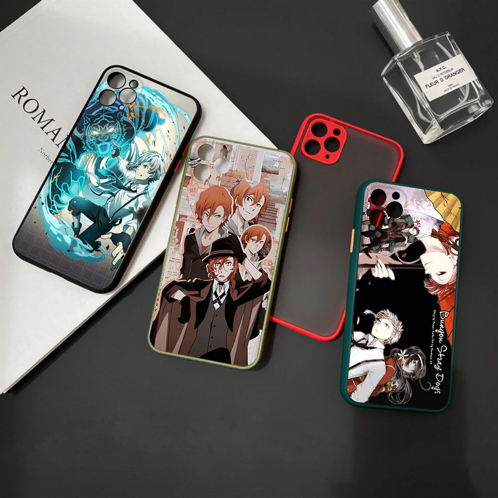 New Trend Anime Bungou Stray Dogs Phone Case For iPhone 16 15 14 11 12 13 Pro Max Mini X XR XS 7 8 Plus SE Translucent Cover