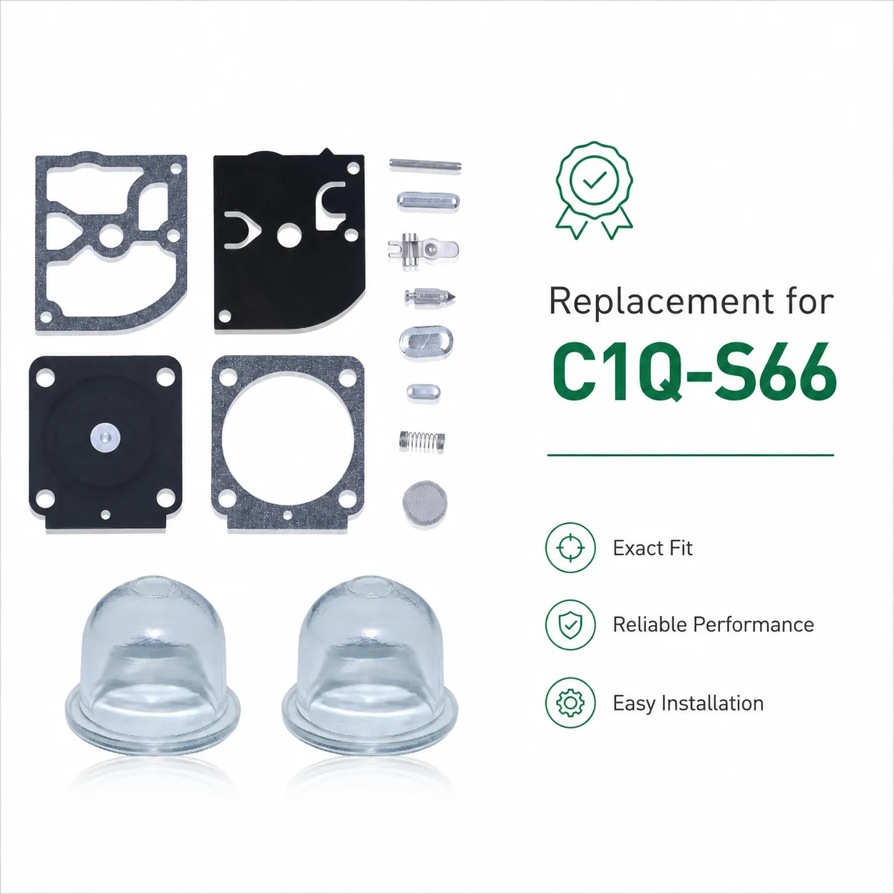 Carburetor Gasket Repair Kit 2 Pack Primer Bulb For Stihl FS38 FS45 FS55 FS46 HS45 BG45 BG85 MM55 BT45 BG55 MS171 SH55 C1Q-S66