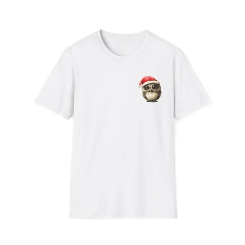 

Little pocket Christmas Owl Funny wearing a cap Cute T Shirt