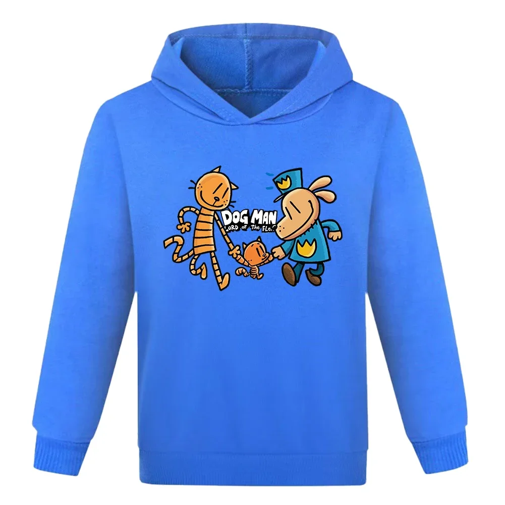 

Dogman Kids Hoodie Sweatshirt Toddler Boy Girl Spring Hooded Cartoon Dog Man Printed Long Sleeve Shirt Clothes Christmas Gift