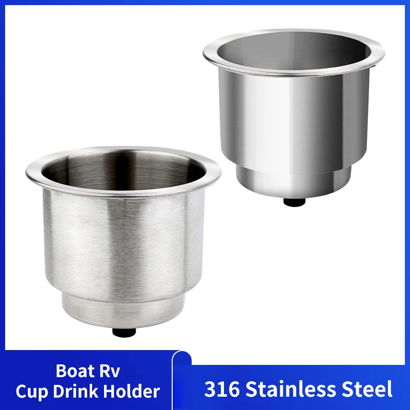 Alastin 316 Stainless Steel Cup Drink Holder Boat Cup Drink Holder with Drain for Marine Boat RV Camper