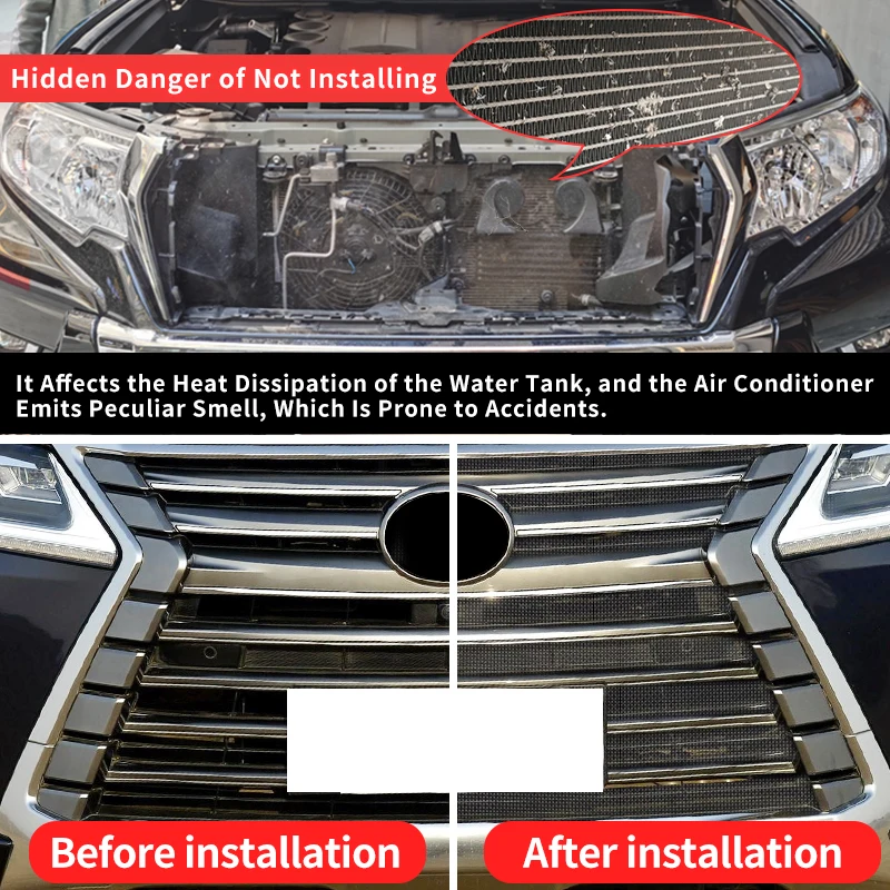 Front Grille Prevent Mosquito Sand from Entering, for Lexus Lx570 Lx 570 2010-2023 2022 2021 External Modification Accessories