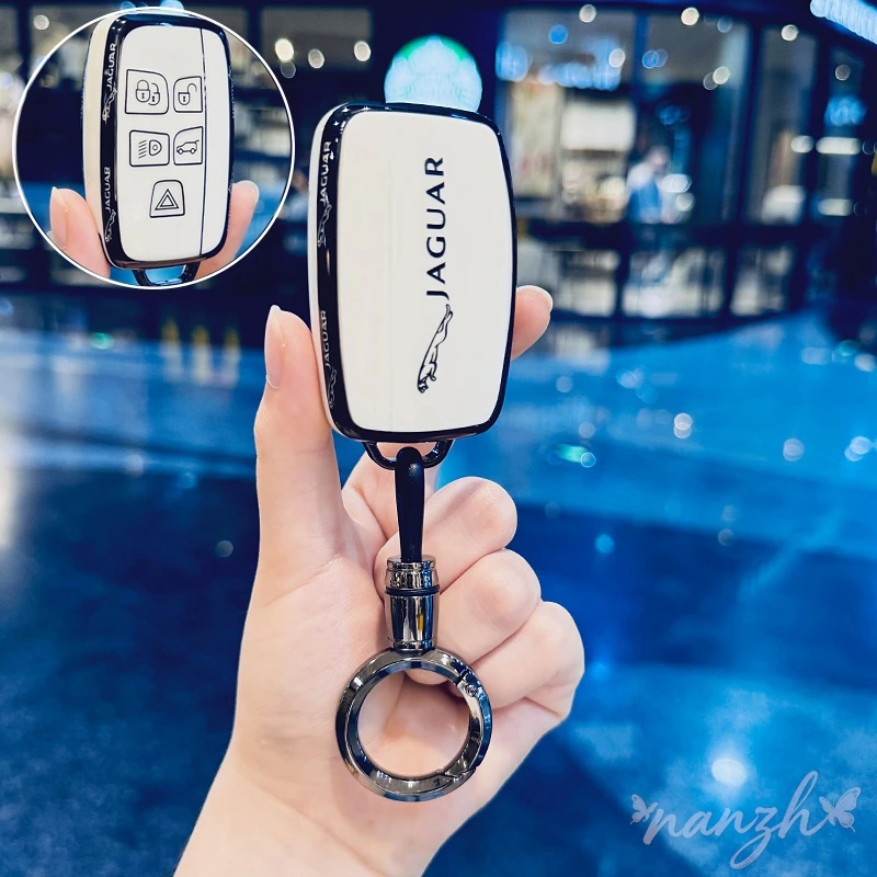 

TPU Car Key Case Cover Shell Fob For Jaguar XE E-Pace XF XJ C-X16 V12 XJL F-TYPE Guitar Land Rover Range Sport Evoque Freelander