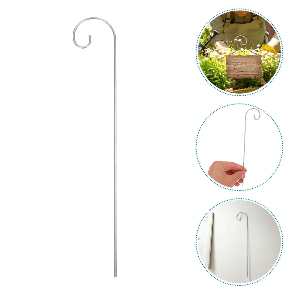 

20pcs Garden Hooks For Plants: Metal Outdoor Stakes For Baskets Solar Lights Signs Planters Garden Marker Hook Iron Gardening