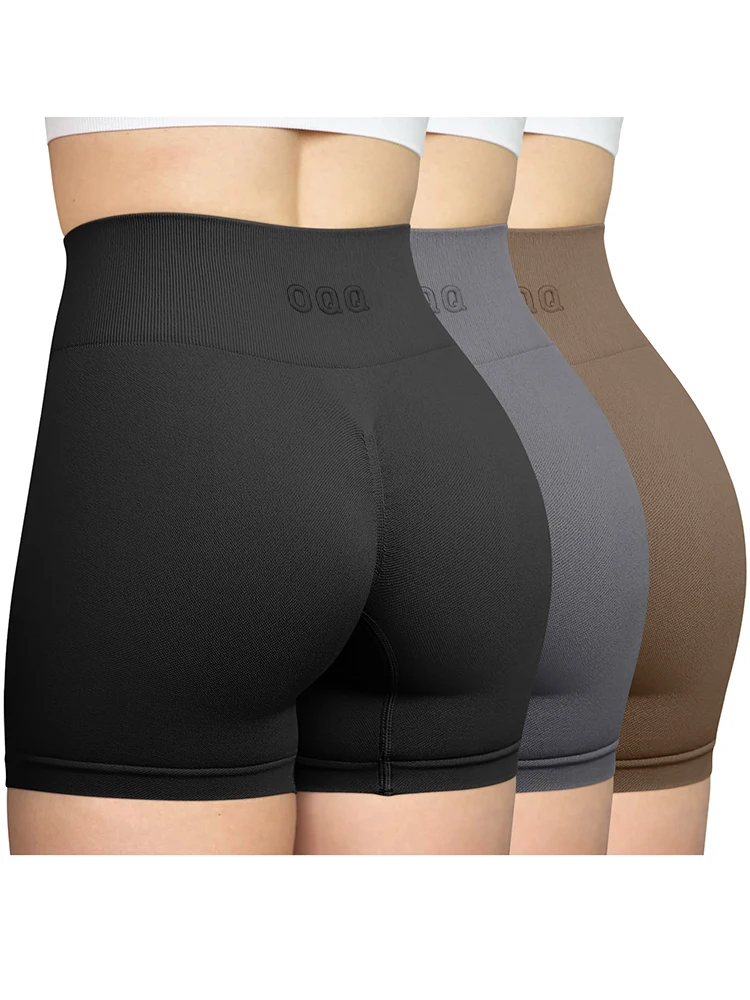 OQQ 2024 Women's Yoga Shorts High Waisted Fitness Pants Seamless Hip Lifting Ladies Sports Shorts