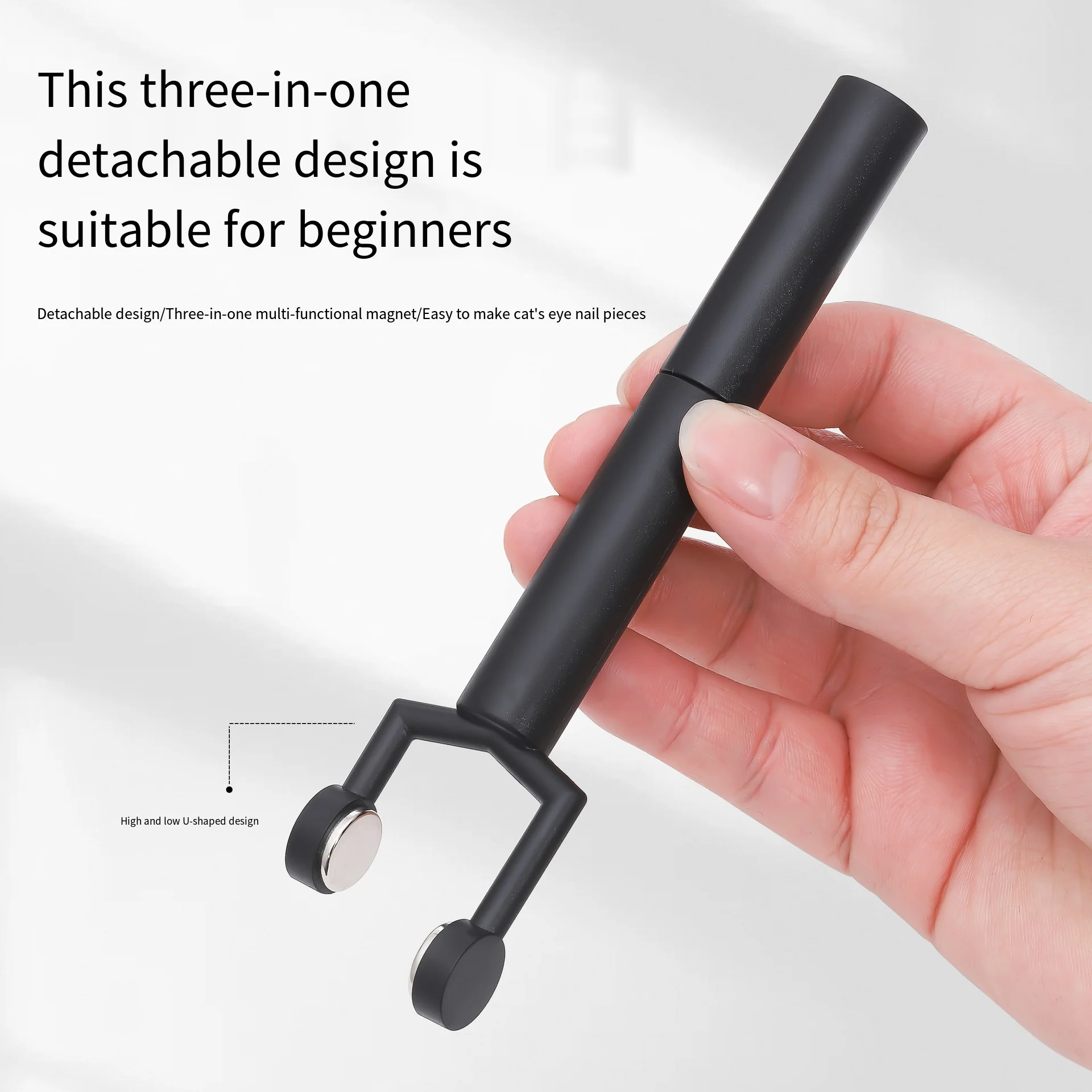 3 in1 Forte staccabile a forma di Y Magnete per unghie Cat Eye Doppia testa Potente bacchetta magnetica per unghie Strumenti per manicure multifunzionali