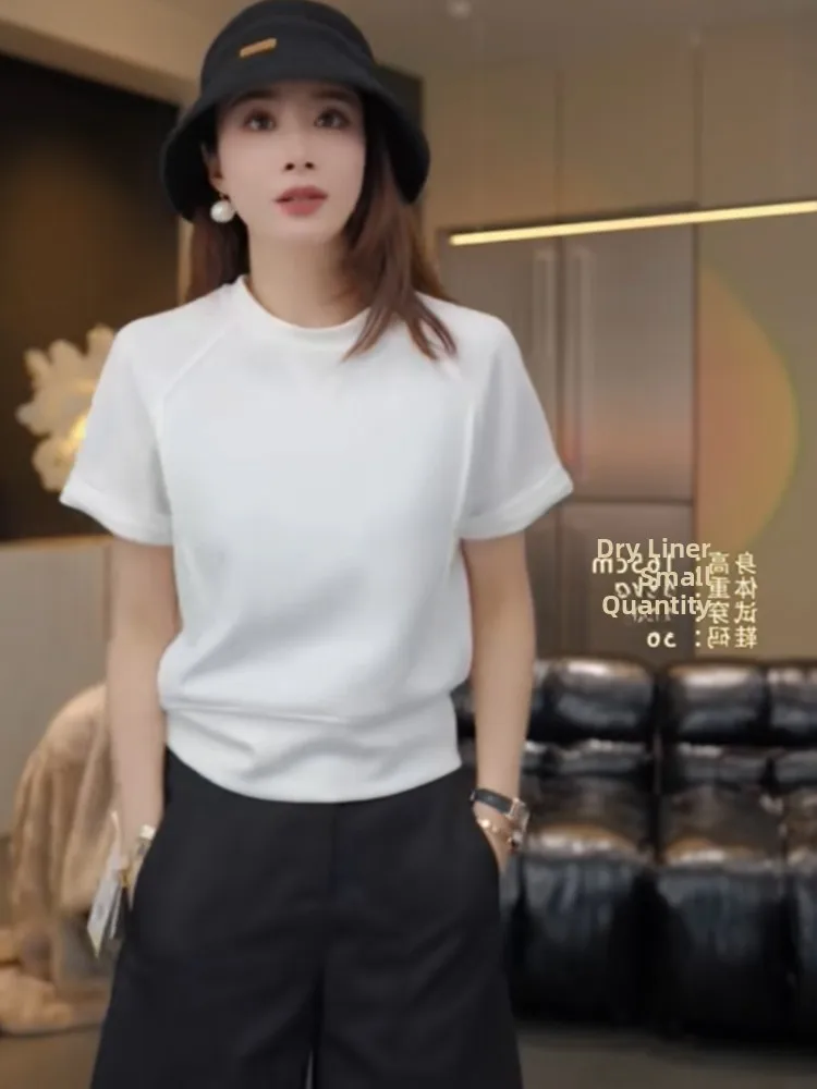 

Футболка из чистого хлопка с эффектом похудения Ne ort Sve, новая летняя футболка Sle Faionable Base irt, модный корейский свободный топ