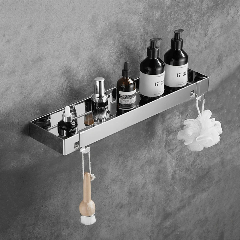 Bathroom 304 stainless steel storage rack, shower gel storage rack, bathroom wall mounted cosmetics storage