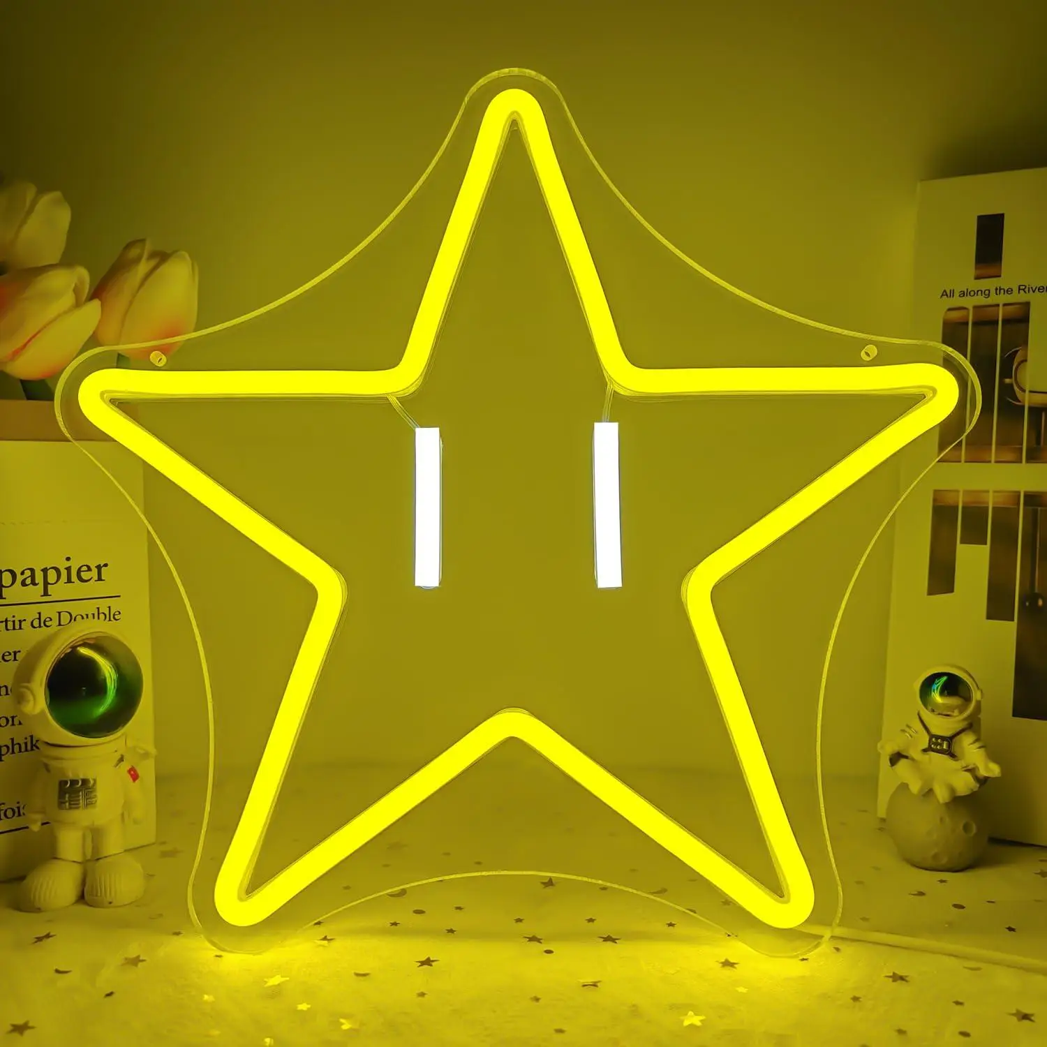 

Game Star Neon Sign USB Powered LED Dimmable Neon Light for Game Room Kids Bedroom Wall Decor Gaming Themed Art Sign Night Light
