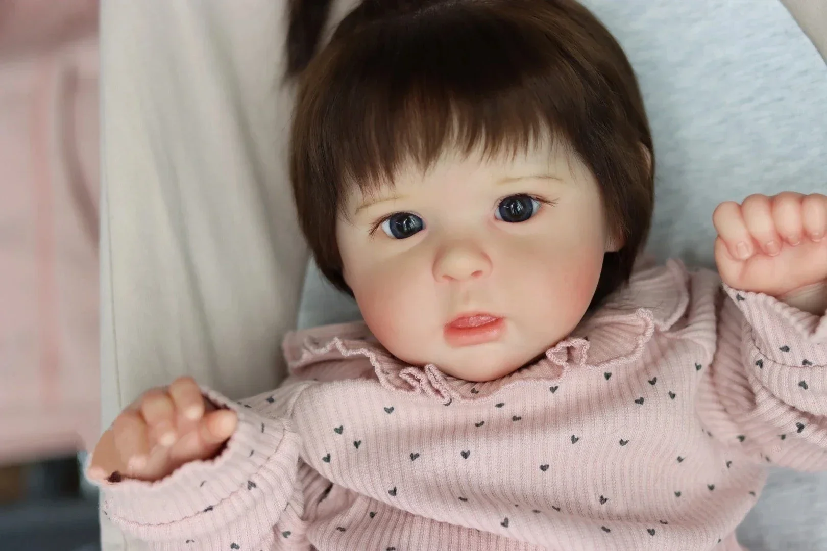 20inch Ward Finished Reborn Doll Soft Cloth Body Lifelike Baby Toddler 3D Skin Visible Veins with Hand Rooted Hair