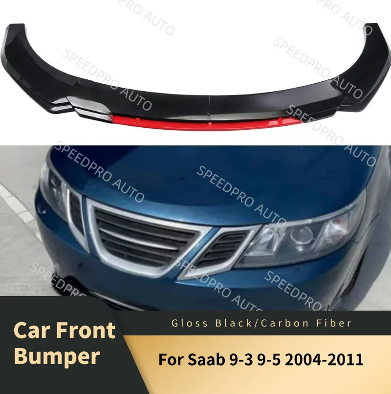 

Car Front Bumper Lip Spoiler Lower Splitter For Saab 9-3 9-5 2004-2011 Auto Diffuser Trim Scratch Protector Body Kit Black