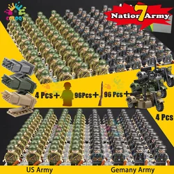 WW2 Mobile Force Building Blocks para crianças, mini figuras de ação, triciclo militar, Rocket GunToys, soldado, presentes de Natal