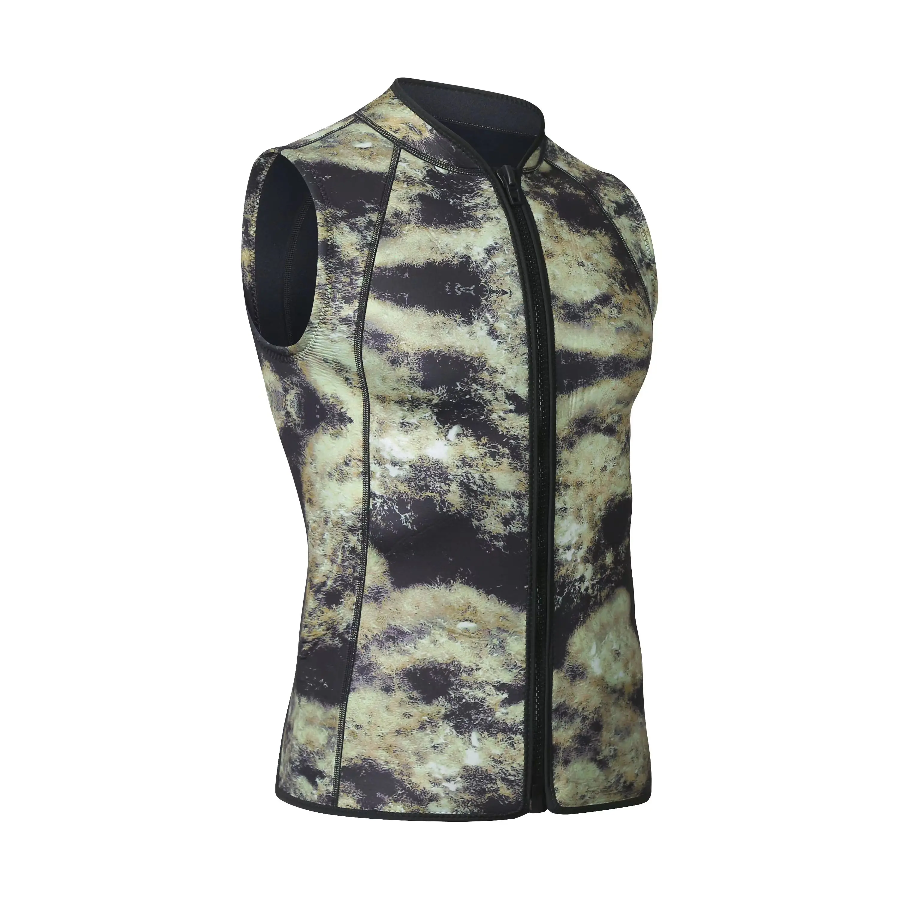 DEMMET Camouflage 3mm Wetsuit Men Women Neoprene Diving Vest Shorts Weights Sleeveless Scuba Swimming Suit Surf Fishing Vest