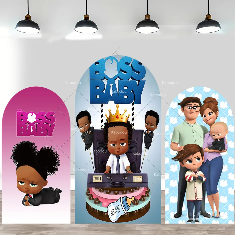 

Декоративный арочный фон «Малыш Босс» для девочек и мальчиков, для дня рождения, новорожденных, вечеринки в честь рождения ребенка, из спандекса