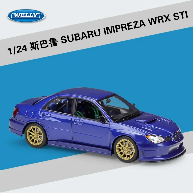 WELLY 1:24 SUBARU IMPREZA WRX STI sports car simulation alloy car model crafts decoration collection toy tools gift