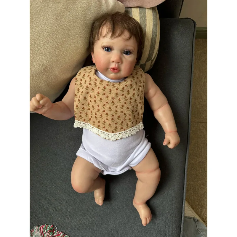 Bambole Reborn da 50CM Sweet Face realistico Real Touch Reborn Piper 3D Skin strati multipli con bambola Bebe per capelli con radici a mano