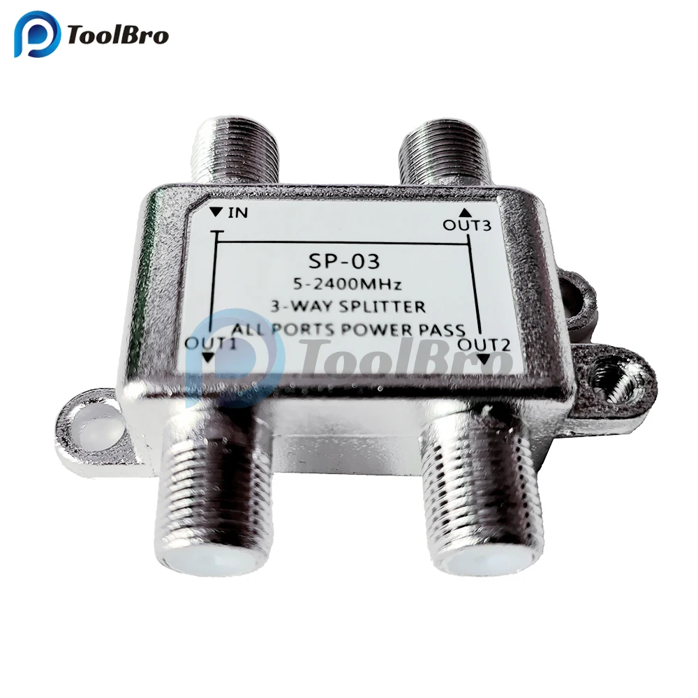 3 Way Splitter TV Satellite Splitter 5-2400MHz Frequency High Isolation Satellite TV Receiver SP-03 for SATV/CATV