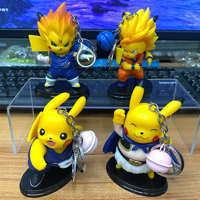 Dragon Ball Goku Q Version Action Figure Super Saiyan Vegeta Cute Doll Pikachu Desktop Ornaments Car Decorations Modeling Gift