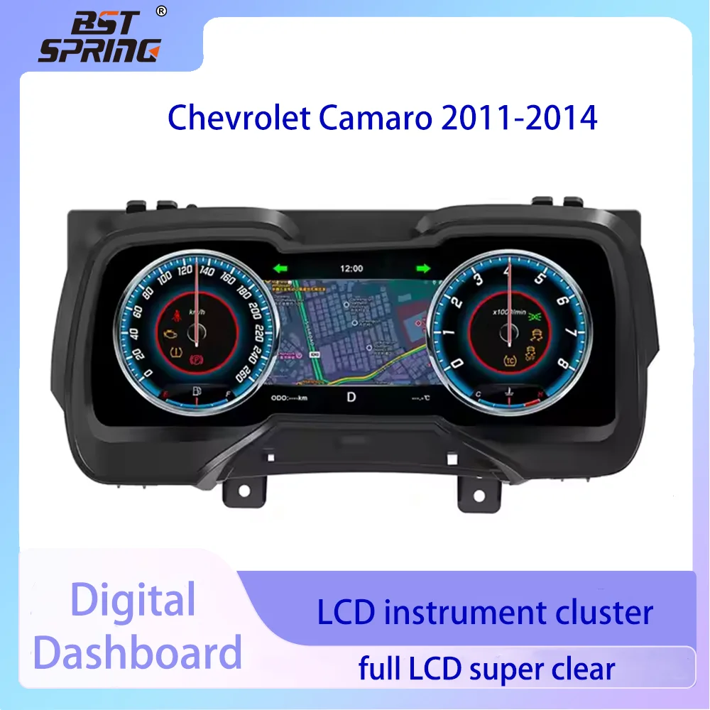 

12,3-дюймовая система Linux, цифровой кластер, ЖК-дисплей, приборная панель, автомобильный счетчик, спидометр, инструмент CarPlay для Chevrolet Camaro 2011-2014