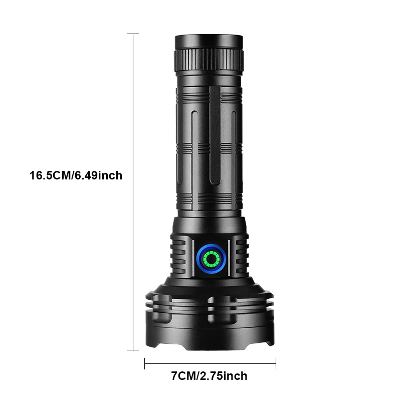 Powerful Rechargeable Led Flashlight with 9 wicks USB output Tactical Torch Portable lantern Outdoor Emergency Camping