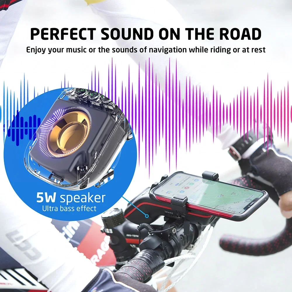 UPPEL Waterproof Bicycle Bluetooth Speaker Multifunctional 5W Portable Wireless Sound Box for MTB Bike with Light Power Bank New